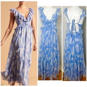 Abercrombie & Fitch ruffle tie open back maxi dress- PRELOVED -SMALL